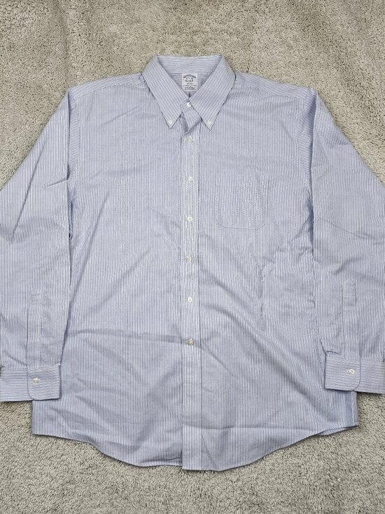 Brooks Brothers Other - Brooks Brothers Button Down Shirt 17 1/2 - 36 Stripe Regent Blue All Supima VTG